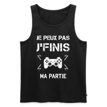 humour esports - Débardeur bio Premium Homme - noir - Devant - AI Model Male 178 light (178cm)