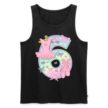 Ballerina 6. Geburtstagsparty Nummer 6 - 6 Jahre - Männer Premium Bio Tank Top - Schwarz - Vorne - Michal (187cm)