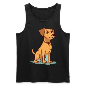 Cute dog design for dog owners - Men's Premium Organic Tank Top - black - Front - AI Model Male 178 light (178cm)