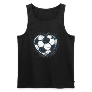 Fußball Herz - Männer Premium Bio Tank Top - Schwarz - Vorne - AI Model Male 178 light (178cm)