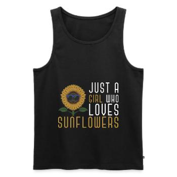 Mädchen Geschenk Gelbe Blumen Sonnenblume - Männer Premium Bio Tank Top - Schwarz - Vorne - Michal (187cm)