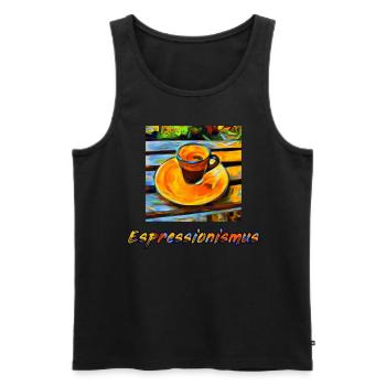Expressionismus Espresso ergibt Espressionismus - Männer Premium Bio Tank Top - Schwarz - Vorne - Michal (187cm)