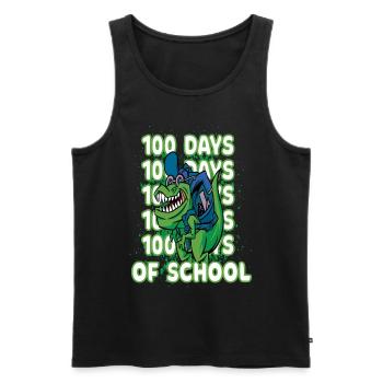 100 jours d’école Dinosaur T-Rex Kindergarten - Débardeur bio Premium Homme - noir - Devant - Michal (187cm)