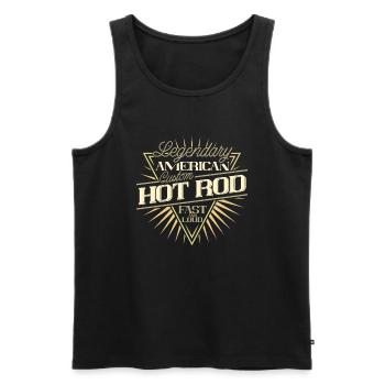 Conception de T-shirt Hot Rod américain - Débardeur bio Premium Homme - noir - Devant - AI Model Male 178 light (178cm)