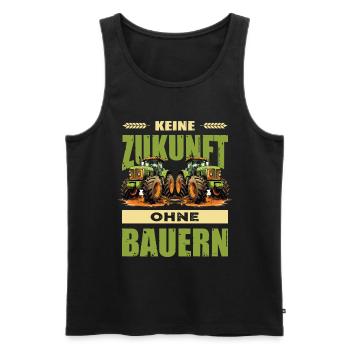 Keine Zukunft Ohne Bauern Demo Protest Bauerndemo - Männer Premium Bio Tank Top - Schwarz - Vorne - AI Model Male 178 light (178cm)