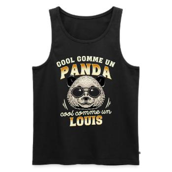 Cool Comme Un Panda, Cool Comme Un Louis - Débardeur bio Premium Homme - noir - Devant - AI Model Male 178 light (178cm)