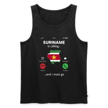 Suriname is calling and i must go, suriname - Männer Premium Bio Tank Top - Schwarz - Vorne - Michal (187cm)