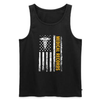 Medical Records American Flag, Medical Records - Männer Premium Bio Tank Top - Schwarz - Vorne - AI Model Male 178 light (178cm)