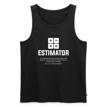 estimator definition, estimator - Männer Premium Bio Tank Top - Schwarz - Vorne - Michal (187cm)