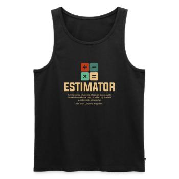estimator definition, estimator - Männer Premium Bio Tank Top - Schwarz - Vorne - Michal (187cm)