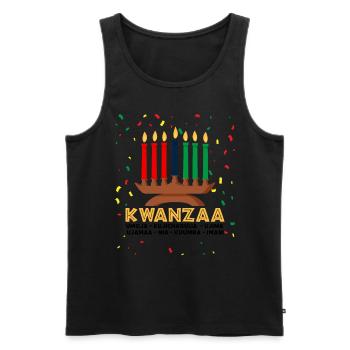 kwanzaa, kinara candle kwanzaa - Männer Premium Bio Tank Top - Schwarz - Vorne - Michal (187cm)