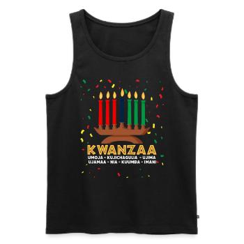 kwanzaa, kinara candle kwanzaa - Männer Premium Bio Tank Top - Schwarz - Vorne - Michal (187cm)