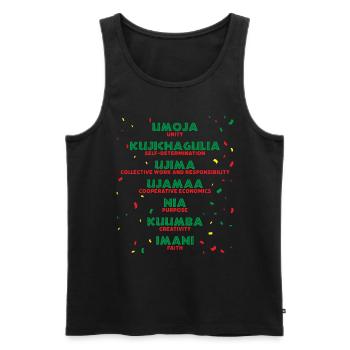kwanzaa, kinara candle kwanzaa - Männer Premium Bio Tank Top - Schwarz - Vorne - Michal (187cm)