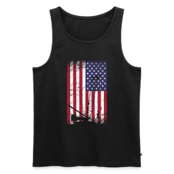 crane operator American Flag, crane operator - Männer Premium Bio Tank Top - Schwarz - Vorne - AI Model Male 178 light (178cm)