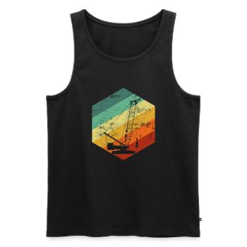 vintage crane operator - Männer Premium Bio Tank Top - Schwarz - Vorne - AI Model Male 178 light (178cm)