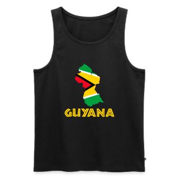 guyanese map, guyana - Männer Premium Bio Tank Top - Schwarz - Vorne - Michal (187cm)