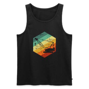 Crane operator american flag, crane operator - Männer Premium Bio Tank Top - Schwarz - Vorne - AI Model Male 178 light (178cm)