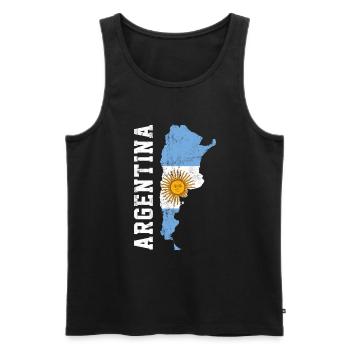 argentina flag, argentinian - Männer Premium Bio Tank Top - Schwarz - Vorne - Michal (187cm)