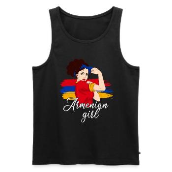 Armenian girl, armenia - Männer Premium Bio Tank Top - Schwarz - Vorne - Michal (187cm)