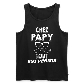 Mon Papy Est Super Cool Cadeau Homme Grand-Père - Débardeur bio Premium Homme - noir - Devant - Michal (187cm)
