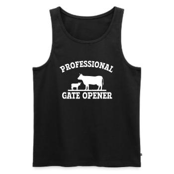 professional gate opener, cow Gate opener - Männer Premium Bio Tank Top - Schwarz - Vorne - Michal (187cm)