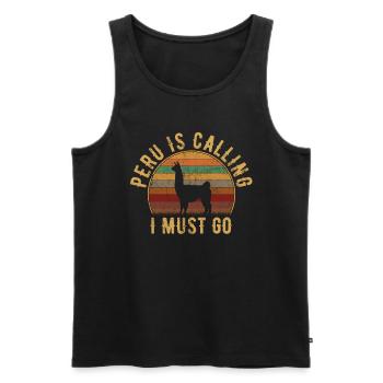 peru is calling i must go, peruvian peru - Männer Premium Bio Tank Top - Schwarz - Vorne - Michal (187cm)