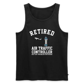 Contrôleur aérien à la retraite - Débardeur bio Premium Homme - noir - Devant - Michal (187cm)