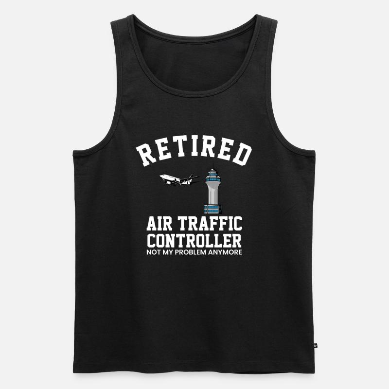 Retired Air traffic controller - Männer Premium Bio Tank Top - Schwarz