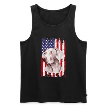 weimaraner dad american flag, weimaraner dog - Männer Premium Bio Tank Top - Schwarz - Vorne - Michal (187cm)