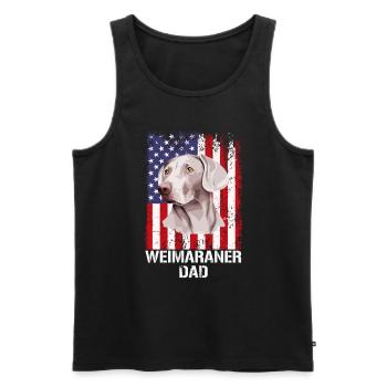 weimaraner dad american flag, weimaraner dog - Männer Premium Bio Tank Top - Schwarz - Vorne - Michal (187cm)