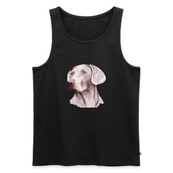 weimaraner dog - Männer Premium Bio Tank Top - Schwarz - Vorne - Michal (187cm)