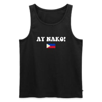 Ay Nako, Funny Filipino Pinoy - Männer Premium Bio Tank Top - Schwarz - Vorne - AI Model Male 178 light (178cm)