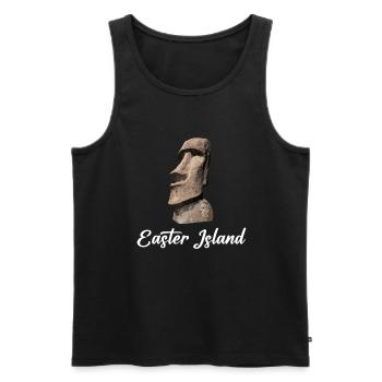 easter island moai, Isla de Pascua easter island - Men's Premium Organic Tank Top - black - Front - AI Model Male 178 light (178cm)
