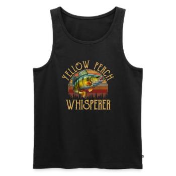 Yellow Perch whisperer, Yellow Perch - Men's Premium Organic Tank Top - black - Front - AI Model Male 178 light (178cm)