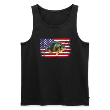 Drapeau américain Bluegill - Débardeur bio Premium Homme - noir - Devant - Michal (187cm)