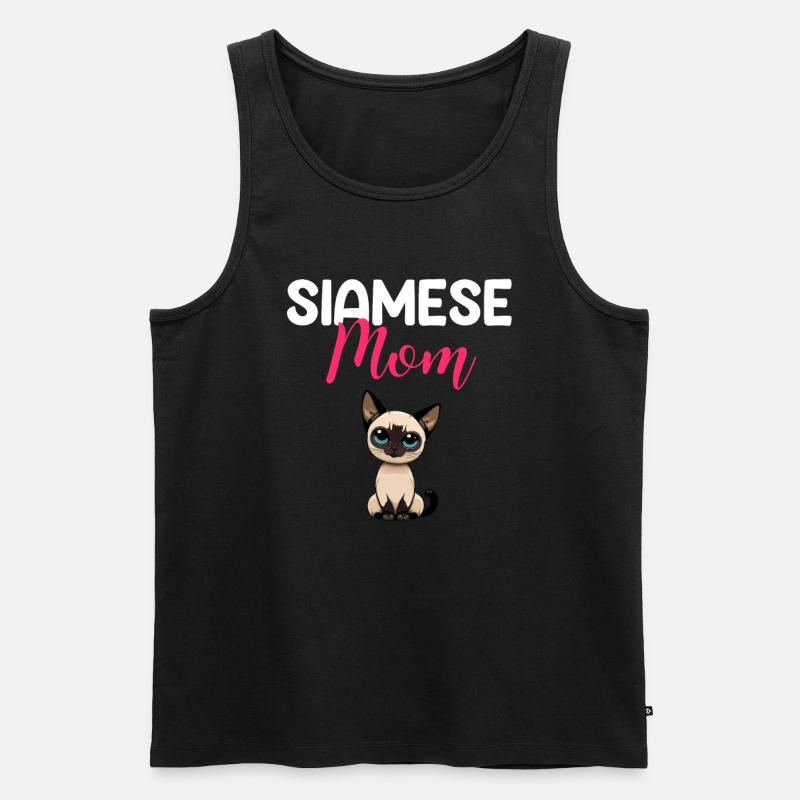siamese cat - Männer Premium Bio Tank Top - Schwarz
