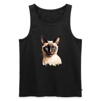 siamese cat - Männer Premium Bio Tank Top - Schwarz - Vorne - AI Model Male 178 light (178cm)