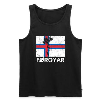 Faroe Islands, Flag Faroe Islands - Men's Premium Organic Tank Top - black - Front - AI Model Male 178 light (178cm)