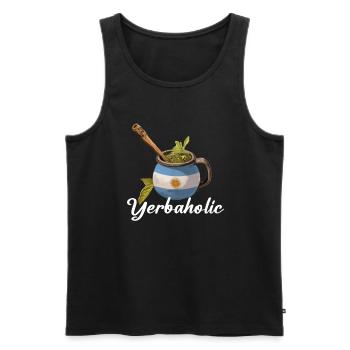 Yerba Mate argentina - Men's Premium Organic Tank Top - black - Front - AI Model Male 178 light (178cm)