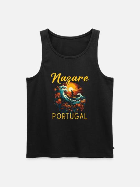 Nazare, Portugal - Men's Premium Organic Tank Top - black