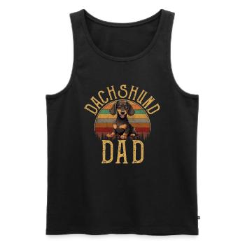 Dachshund dad dog, Weenie Dog - Männer Premium Bio Tank Top - Schwarz - Vorne - AI Model Male 178 light (178cm)