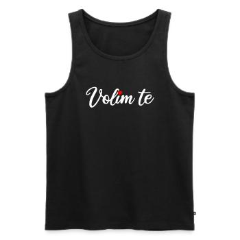 Volim te, i love serbian - Männer Premium Bio Tank Top - Schwarz - Vorne - AI Model Male 178 light (178cm)