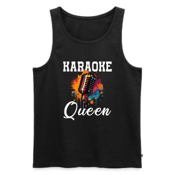Karaoke Queen - Men's Premium Organic Tank Top - black - Front - Michal (187cm)