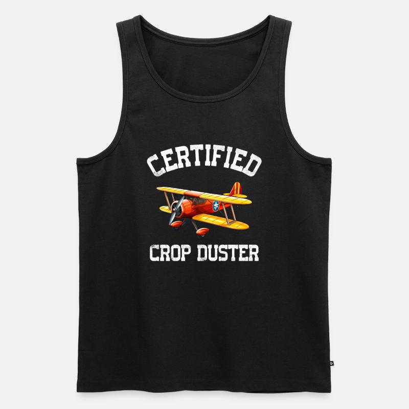certified crop duster - Männer Premium Bio Tank Top - Schwarz