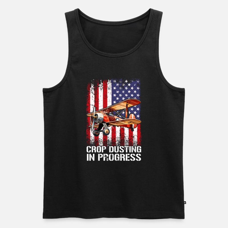 certified crop duster - Männer Premium Bio Tank Top - Schwarz