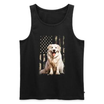 Great Pyrenees dog, - Männer Premium Bio Tank Top - Schwarz - Vorne - AI Model Male 178 light (178cm)