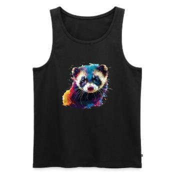 ferret illustration - Männer Premium Bio Tank Top - Schwarz - Vorne - Michal (187cm)