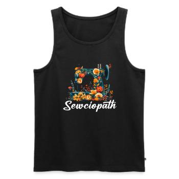 Sewciopath, Quilting sewing - Männer Premium Bio Tank Top - Schwarz - Vorne - Michal (187cm)