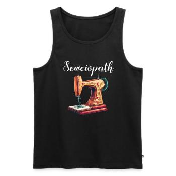 Sewciopath, Quilting sewing - Männer Premium Bio Tank Top - Schwarz - Vorne - Michal (187cm)