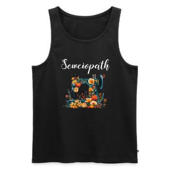 Sewciopath, Quilting sewing - Männer Premium Bio Tank Top - Schwarz - Vorne - Michal (187cm)